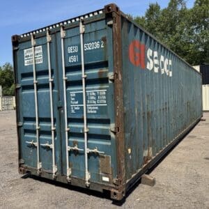 40′ x 8′ x 9.5′ Tall –Used *High Cube* Shipping / Storage Container-Wind and Watertight – BLUE