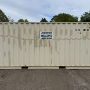 20′ x 8′ x 8.5′ Tall– Wind and Watertight **OFF RENT** Used Shipping / Storage Container – BEIGE