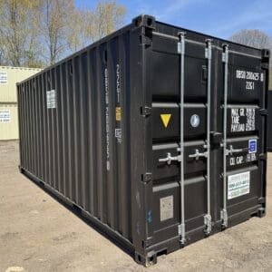 20′ x 8′ x 8.5′ Tall– New Shipping/Storage Container – Wind and Watertight – BLACK