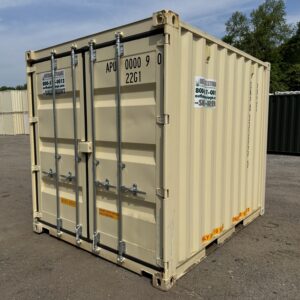 10′ x 8′ x 8.5′ Tall– New Shipping **Standard Height** Storage Container – Wind and Watertight – BEIGE
