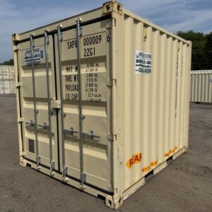 10′ x 8′ x 8.5′ Tall– New Shipping **Standard Height** Storage Container – Wind and Watertight – BEIGE