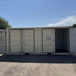 20′ x 8′ x 8.5′ Tall– New **2 SETS OF DOORS ON THE LONG SIDE** Shipping/Storage Container – Wind and Watertight – BEIGE