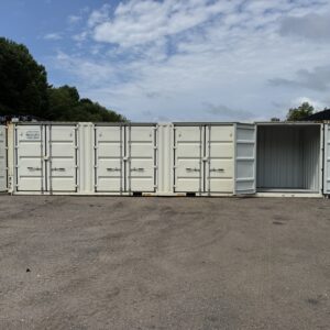 40′ x 8′ x 9.5′ Tall -New *High Cube**FOUR Side Doors** Shipping/Storage Container – Wind and Watertight – WHITE