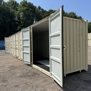 40′ x 8′ x 9.5′ Tall –-New *High Cube**FOUR Side Doors** Shipping/Storage Container – Wind and Watertight – BEIGE