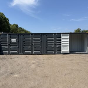 40′ x 8′ x 9.5′ Tall -New *High Cube**FOUR Side Doors** Shipping/Storage Container – Wind and Watertight – GRAY