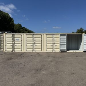 40′ x 8′ x 9.5′ Tall –-New *High Cube**FOUR Side Doors** Shipping/Storage Container – Wind and Watertight – BEIGE