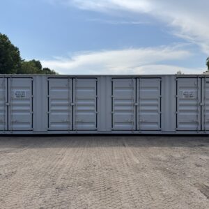 40′ x 8′ x 9.5′ Tall –-New *High Cube**FOUR Side Doors** Shipping/Storage Container – Wind and Watertight – GRAY