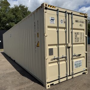 40′ x 8′ x 9.5′ Tall – New *High Cube Shipping/Storage Container – Wind and Watertight-BEIGE