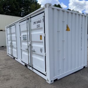 20′ x 8′ x 8.5′ Tall– New **2 SETS OF DOORS ON THE LONG SIDE** Shipping/Storage Container – Wind and Watertight – WHITE