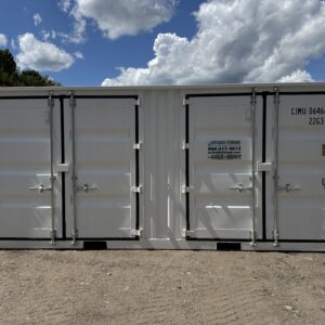 20′ x 8′ x 8.5′ Tall– New **2 SETS OF DOORS ON THE LONG SIDE** Shipping/Storage Container – Wind and Watertight – WHITE
