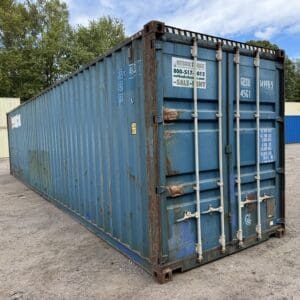 40′ x 8′ x 9.5′ Tall –Used *High Cube* Shipping / Storage Container-Wind and Watertight – BLUE