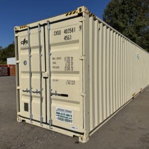 40′ x 8′ x 9.5′ Tall – GENTLY USED-High Cube Shipping/Storage Container – Wind and Watertight-BEIGE