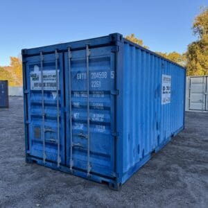 20′ x 8′ x 8.5′ Tall– Wind and Watertight **OFF RENT** Used Shipping / Storage Container – BLUE