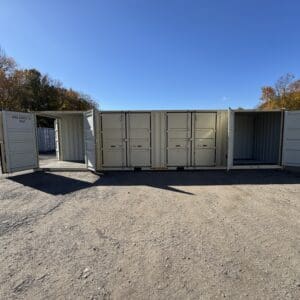 40′ x 8′ x 9.5′ Tall -New *High Cube**FOUR SIDE DOOR OPENINGS** Shipping/Storage Container – Wind and Watertight – BEIGE