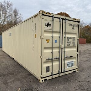 40′ x 8′ x 9.5′ Tall –NEW “One Trip” – High Cube Shipping/Storage Container – Wind and Watertight-BEIGE