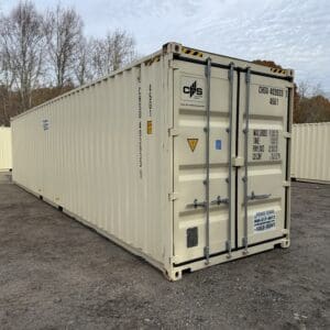 40′ x 8′ x 9.5′ Tall –NEW “One Trip” – High Cube Shipping/Storage Container – Wind and Watertight-BEIGE