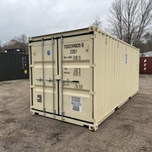 20′ x 8′ x 8.5′ Tall– New Shipping/Storage Container – Wind and Watertight – BEIGE