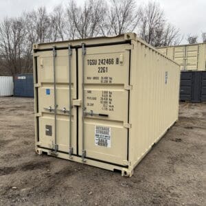 20′ x 8′ x 8.5′ Tall– New Shipping/Storage Container – Wind and Watertight – BEIGE