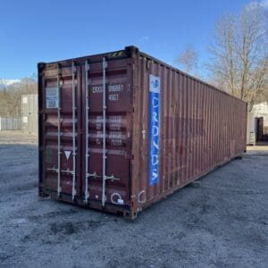 40′ x 8′ x 9.5′ Tall –Used *High Cube* Shipping / Storage Container-Wnd and Watertight – RED