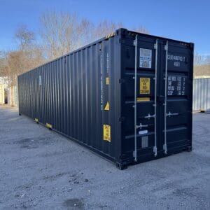 40′ x 8′ x 9.5′ Tall – New *High Cube Shipping/Storage Container – Wind and Watertight-BLACK