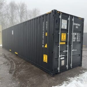 40′ x 8′ x 9.5′ Tall – New *High Cube Shipping/Storage Container – Wind and Watertight-BLACK