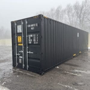 40′ x 8′ x 9.5′ Tall – New *High Cube Shipping/Storage Container – Wind and Watertight-BLACK