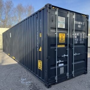40′ x 8′ x 9.5′ Tall – New *High Cube Shipping/Storage Container – Wind and Watertight-BLACK