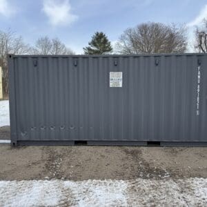 20′ x 8′ x 8.5′ Tall– **DENT** New Shipping/Storage Container – Wind and Watertight – DARK GRAY