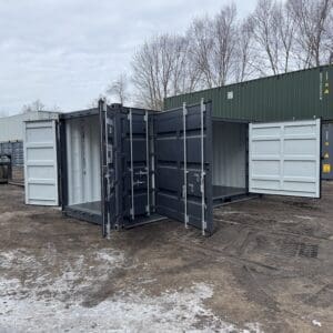 20′ x 8′ x 8.5′ Tall– New **OPEN SIDE**Shipping/Storage Container-STANDARD HEIGHT– Wind and Watertight – GRAY
