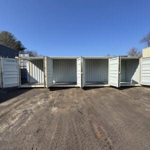 40′ x 8′ x 9.5′ Tall -New *High Cube**FOUR SIDE DOOR OPENINGS** Shipping/Storage Container – Wind and Watertight – BEIGE