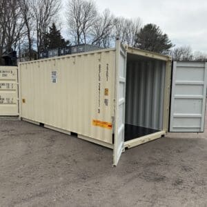 20′ x 8′ x 8.5′ Tall– New **DOUBLE DOOR** Shipping/Storage Container – Wind and Watertight – BEIGE