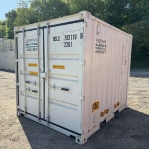 10′ x 8′ x 8.5′ Tall– New Shipping/Storage Container – Wind and Watertight – WHITE