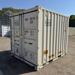 10′ x 8′ x 8.5′ Tall– New Shipping/Storage Container – Wind and Watertight – WHITE