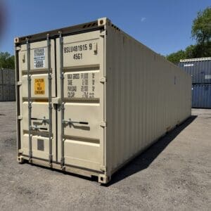 40′ x 8′ x 9.5′ Tall –New *High Cube*Shipping/Storage Container – Wind and Watertight-BEIGE