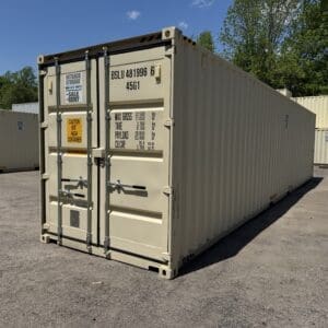 40′ x 8′ x 9.5′ Tall –New *High Cube*Shipping/Storage Container – Wind and Watertight-BEIGE
