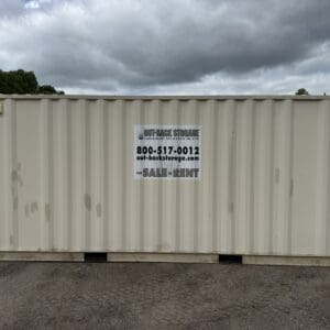 20′ x 8′ x 8.5′ Tall– Wind and Watertight **OFF RENT** Used Shipping / Storage Container – BEIGE
