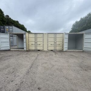 40′ x 8′ x 9.5′ Tall -New *High Cube**FOUR SIDE DOOR OPENINGS** Shipping/Storage Container – Wind and Watertight – BEIGE