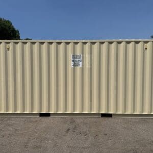 20′ x 8′ x 8.5′ Tall– Wind and Watertight **OFF RENT** Used Shipping / Storage Container – BEIGE