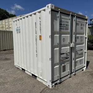 10′ x 8′ x 8.5′ Tall– New Shipping/Storage Container – Wind and Watertight – WHITE