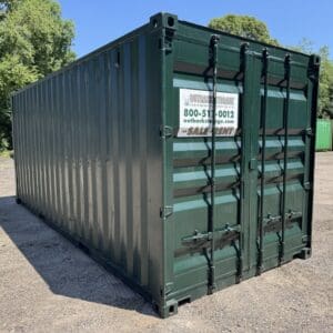 20′ x 8′ x 8.5′ Tall –Older Refurbished / Storage Container-Wind and Watertight – Green
