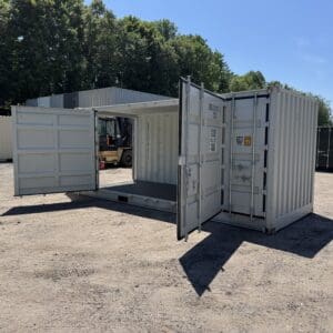 20′ x 8′ x 8.5′ Tall– New **OPEN SIDE**Shipping/Storage Container-STANDARD HEIGHT– Wind and Watertight – GRAY