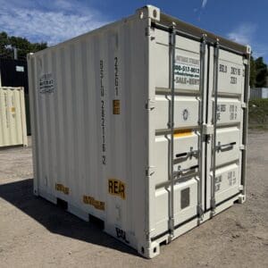 10′ x 8′ x 8.5′ Tall– New Shipping/Storage Container – Wind and Watertight – WHITE